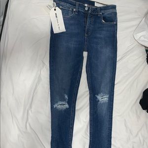RAG & BONE highwaisted ripped skinny jeans